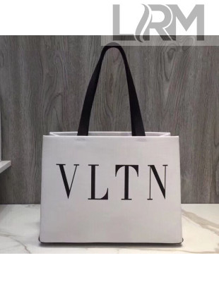 Valentino VLTN Garavani Shopper Tote Bag in Calfskin White 2018