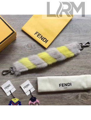 Fendi Strap You Tow-tone Mink Fur Short Strap Yellow/Grey 2018