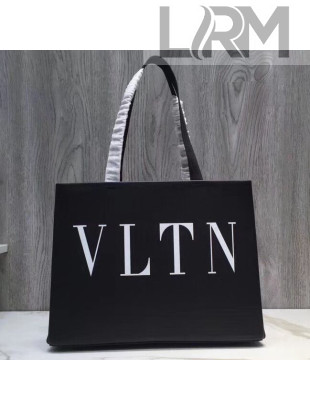 Valentino VLTN Garavani Shopper Tote Bag in Calfskin Black 2018