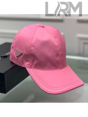 Prada Oxford Fabric Logo Baseball Hat Pink 2020