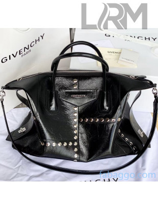 Givenchy Medium Antigona Soft Bag in Wrinkle Leather Black 2020
