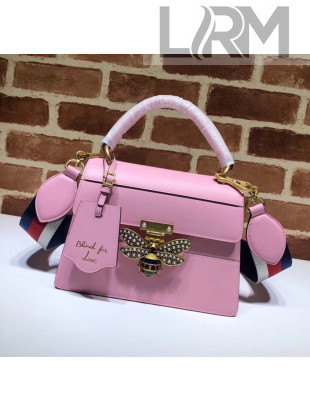 Gucci Queen Margaret GG Small Leather Top Handle Bag 476541 Pink