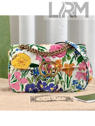 Gucci GG Marmont Flora Print Leather Mini Bag 446744 Multicolor 2021
