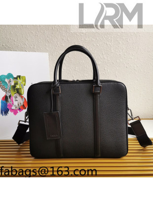 Prada Men's Grained Leather Business Briefcase Bag 2VE366 Black 2021