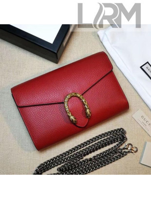 Gucci Dionysus Leather Mini Chain Wallet 401231 Red 2021