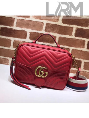 Gucci GG Marmont Matelassé Shoulder Bag 498100 Red