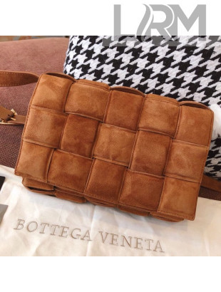 Bottega Veneta Padded Cassette Suede Medium Crossbody Messenger Bag Brown 2019
