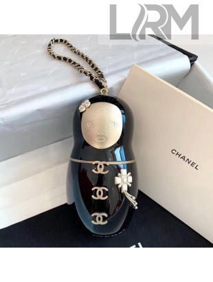 Chanel The Russian Doll Clutch/Crossbody Bag Black 