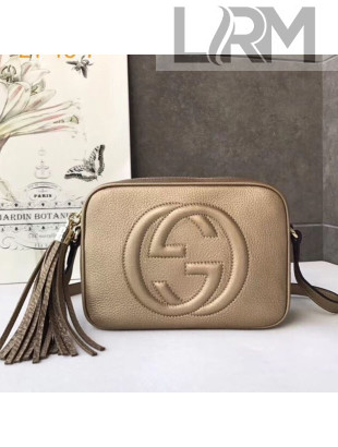 Gucci Soho Small Leather Interlocking G Tassel Disco Camera Bag 308364 Champagne Gold 2019