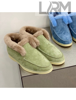 Loro Piana Suede and Cashmere High-Top Loafers Green 2021 1118104