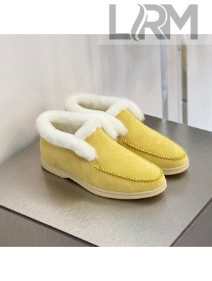 Loro Piana Suede and Cashmere High-Top Loafers Yellow 2021 1118106