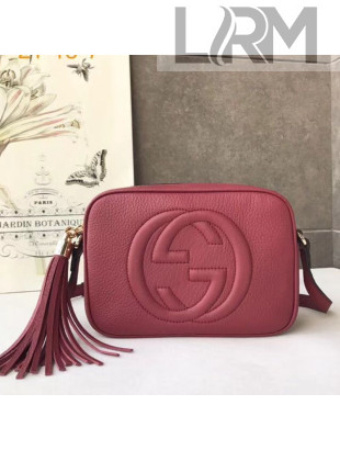 Gucci Soho Small Leather Interlocking G Tassel Disco Camera Bag 308364 Dark Red 2019