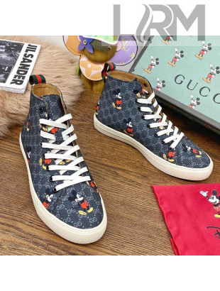 Gucci x Disney GG High top Sneakers Navy Blue 2020 (For Women and Men)
