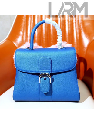 Delvaux Brillant MM Rodéo Grainy Calfskin Bag Blue 2020