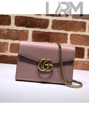 Gucci GG Marmonet Leather Mini Chain Bag 401232 Pink