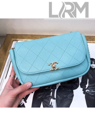 Chanel Small Quilting Lambskin Chain Flap Bag AS0138 Light Blue 2019