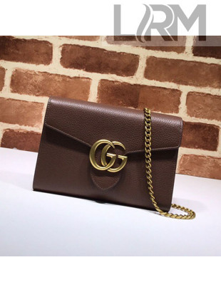 Gucci GG Marmonet Leather Mini Chain Bag 401232 Coffee Brown