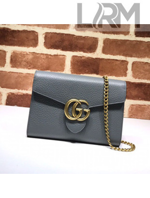 Gucci GG Marmonet Leather Mini Chain Bag 401232 Grey