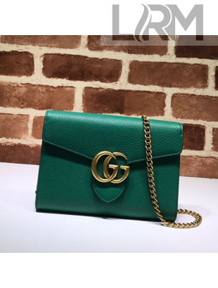 Gucci GG Marmonet Leather Mini Chain Bag 401232 Green