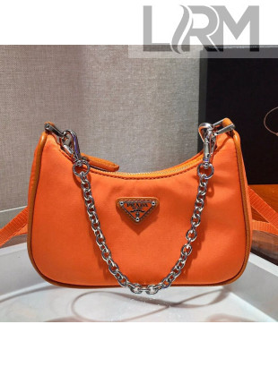 Prada Re-Edition Nylon Mini Shoulder Bag 1TT122 Orange 2021