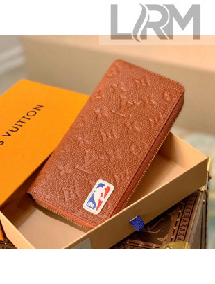 Louis Vuitton LV x NBA Zippy Vertical Wallet M80548 Brown 2021