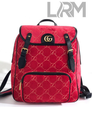 Gucci Small GG Velvet Backpack 574942 Red 2019