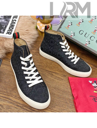 Gucci GG Star Bee Canvas High top Sneakers Black/White 2020 (For Women and Men)