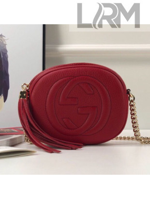 Gucci Soho Leather Mini Chain Bag 353965 Red 2021