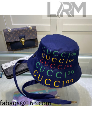 Gucci Canvas Bucket Hat Navy Blue 2021 110511