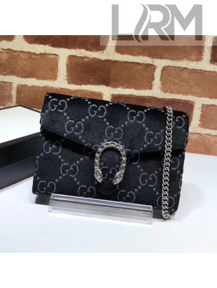 Gucci Dionysus GG Velvet Mini Chain Wallet 401231 Black 2018