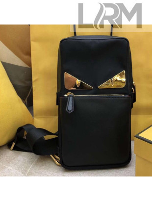 Fendi Black Nylon/Leather One-shoulder Backpack Belt Bag 2018