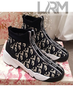 Dior Walk'n'Dior Oblique Canvas Logo Band High-Top Sneaker Boot 2019
