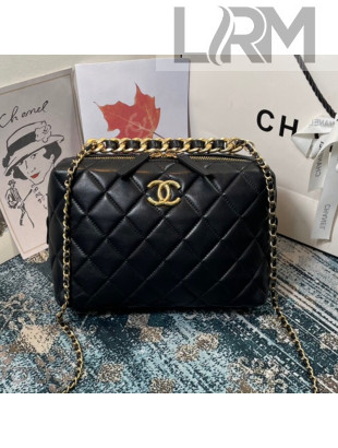 Chanel Lambskin Vanity Case Bag AS2052 Black 202