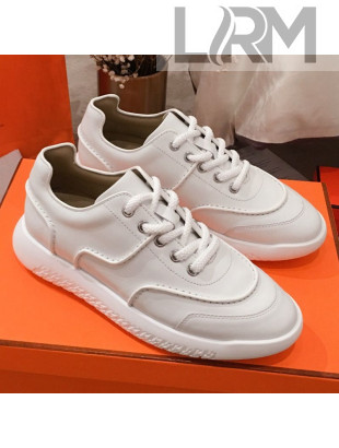 Hermes Turn Stitch Leather Sneaker White 2019
