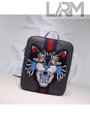 Gucci GG Supreme Backpack with Angry Cat 478324 2017