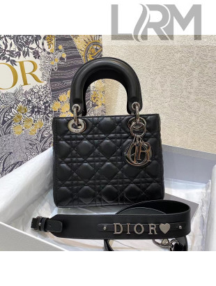 Dior Small Lady Dior Bag in Cannage Lambskin Black/Silver 2021 102061