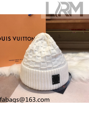 Louis Vuitton Patch Knit Hat White 2021 110520