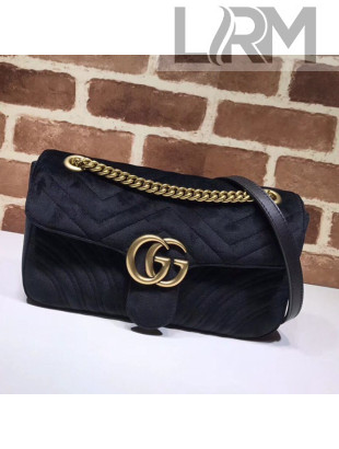 Gucci GG Marmont Velvet Small Shoulder Bag 443497 Black 2021