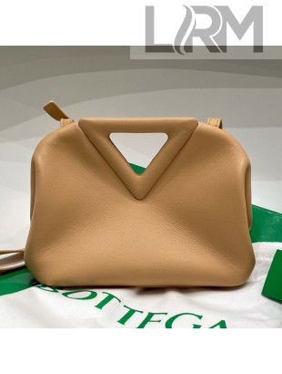 Bottega Veneta Calfskin Small Point Top Handle Bag Nude 2021
