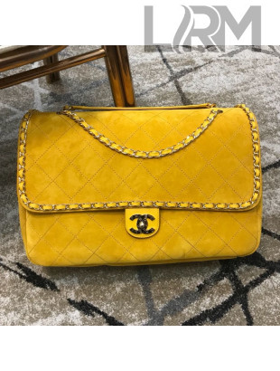 Chanel x Pharrell Oversize Suede Flap Bag Yellow 2019