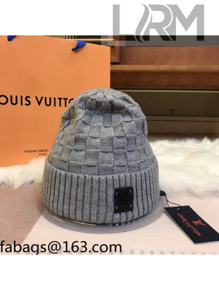 Louis Vuitton Patch Knit Hat Grey 2021 110522