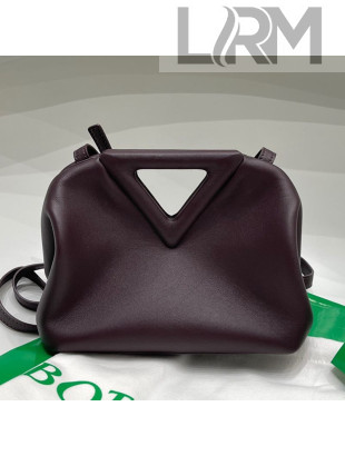 Bottega Veneta Calfskin Small Point Top Handle Bag Burgundy 2021