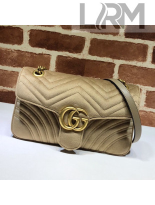 Gucci GG Marmont Velvet Small Shoulder Bag 443497 Khaki 2021