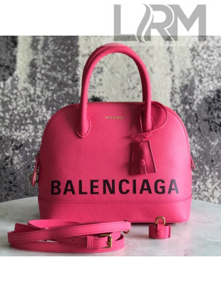 Balen...ga Logo Grained Calfskin Ville Top Handle Bag S Rosy 2018