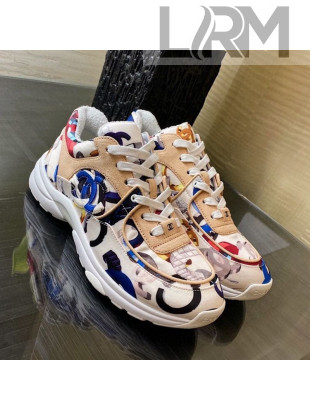 Chanel Colored Logo Print Sneakers G34360 Blue 2020