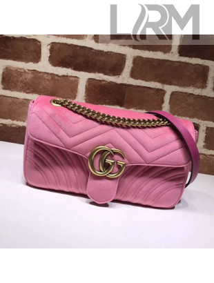 Gucci GG Marmont Velvet Small Shoulder Bag 443497 Light Pink 2021