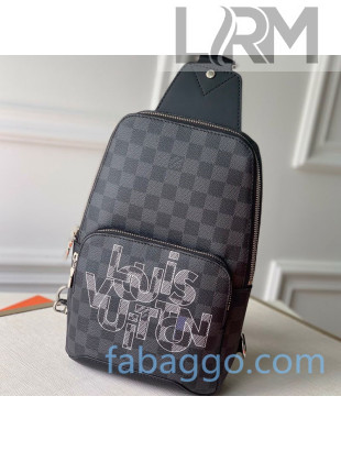 Louis Vuitton Men's Avenue Sling Shoulder Bag N40274 Damier Graphite Canvas/Grey 2020