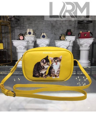 Balen...ga Calfskin Kitten Everyday Camera Bag XS Yellow 2018