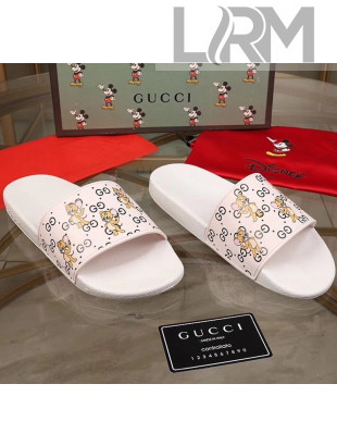 Gucci Mice Print Rubber Slide Sandal White 2020(For Women and Men)