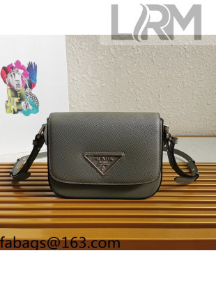 Prada Saffiano Leather Shoulder Bag 1BD249 Grey 2021
